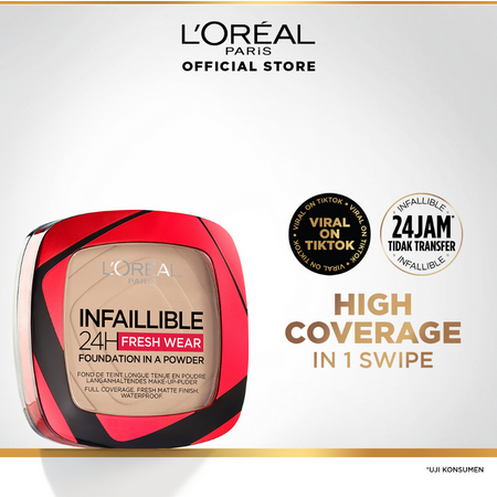 L'OREAL PARIS Infallible 24H Matte Cover Foundation l ❤ jselectiv ❤ Alas Bedak | Bedak Padat LOREAL ORI✔️BPOM✔️COD✔️