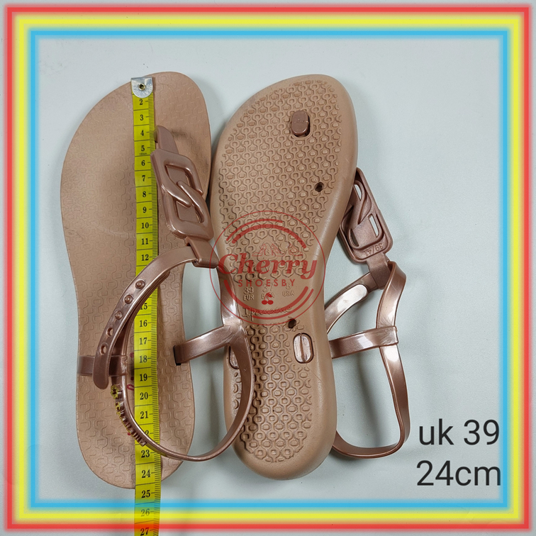 9972 Sepatu Sandal Karet Wanita Verotino Sepatu Sendal Cewek Gladiator Korea Motif Rantai Glanzton