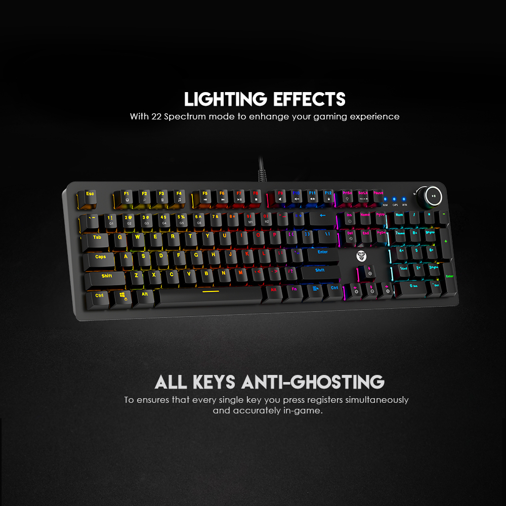 Fantech MAXPOWER MK853 MK-853 MK 853 V2 Keyboard Gaming Mechanical RGB Full Size