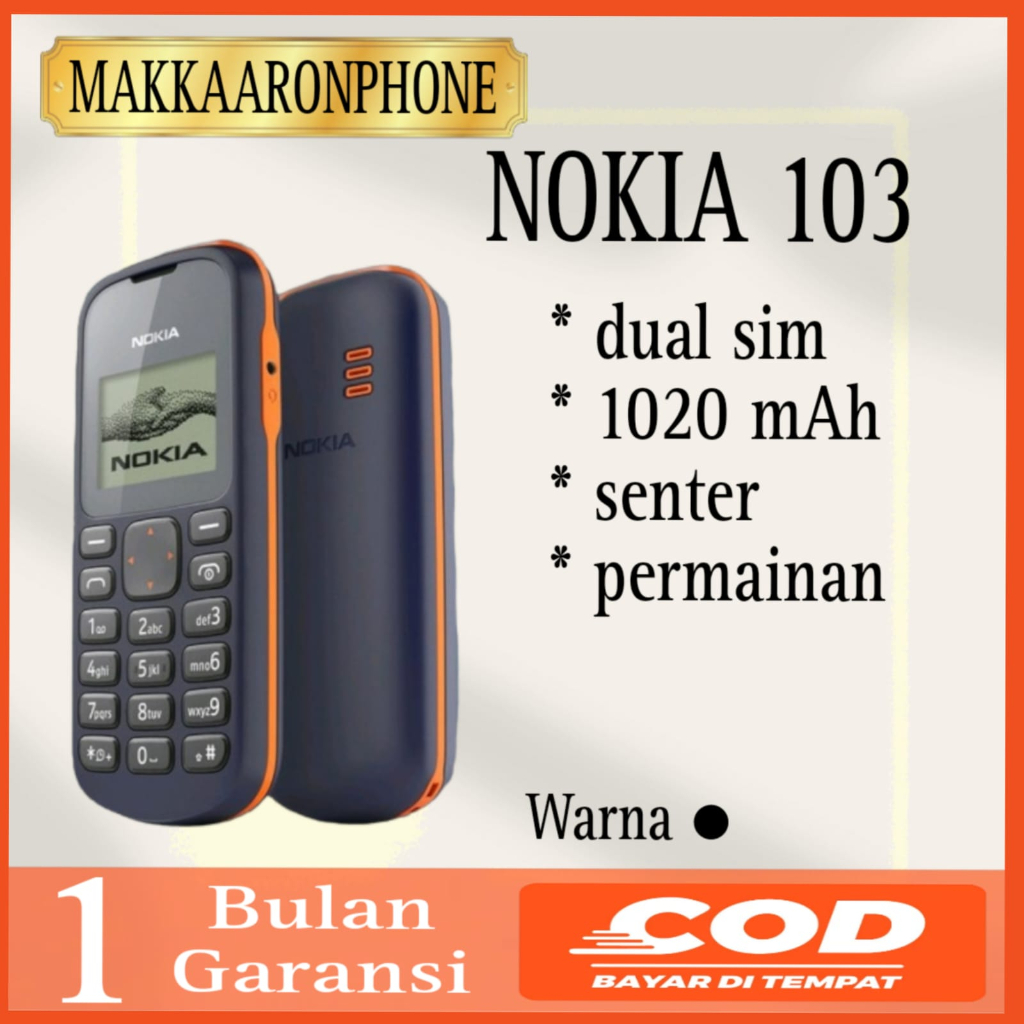 HANDPHONE NOKIA 103 NEW SENTER TERBARU