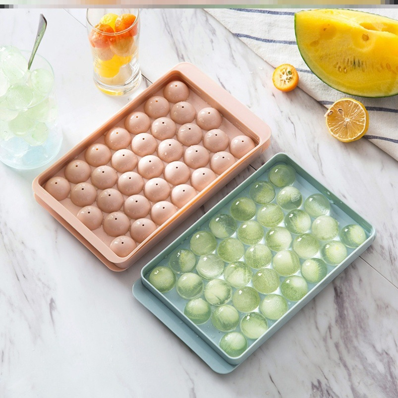 Cetakan Es Batu Bulat Cetakan Puding Jelly Bulat Sekat Cetak 33 Grid Ice Cube Tray Mold