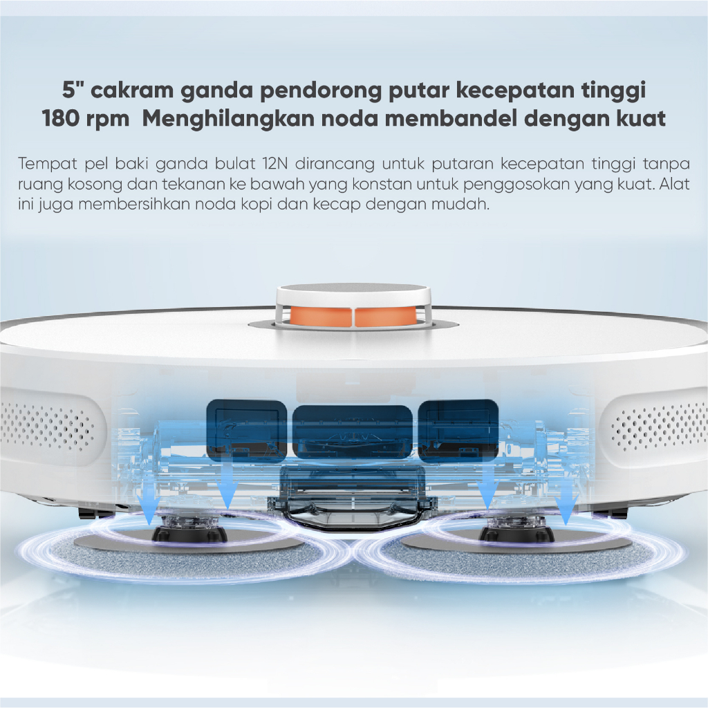 Lydsto W2 5000Pa Robot Vacuum ＆ Smart Mop Combo Robot Cleaner Penyedot Debu