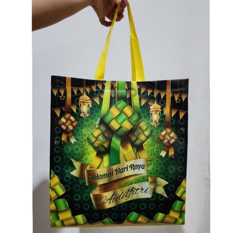 Tas Lebaran Idul Fitri Goodie Bag Tas Bingkisan Lebaran Premium Bahan Tebal Waterproof Ukuran 38x35 Tas Lebaran Laminasi Muat Banyak