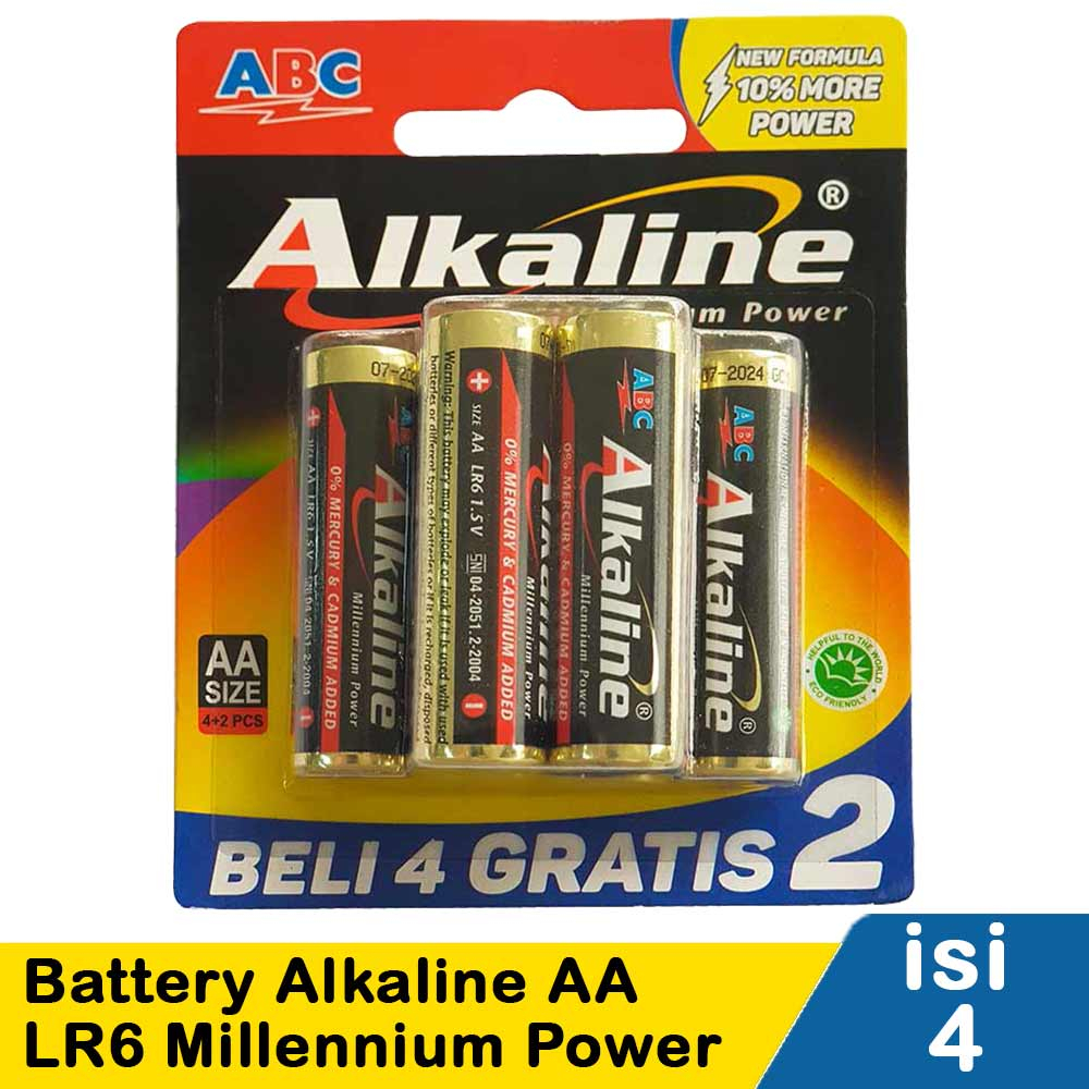 Alkaline Baterai AA isi 6pcs | Baterai Jam Dinding