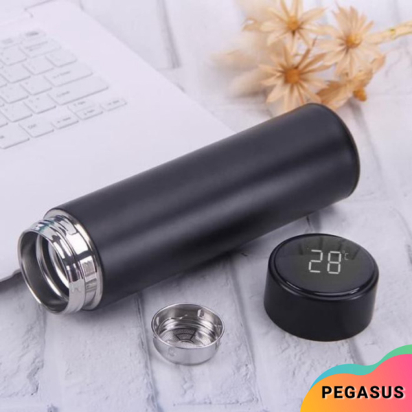Tumbler Temperatur Suhu [HITAM] Botol Termos LED Vacuum H222 Jual Murah Air Panas