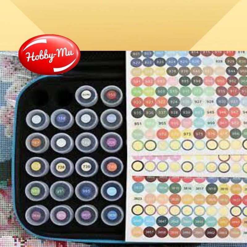 

Diamond Paing Stiker Angka Warna447 DMC Label Sticker Storage BoX