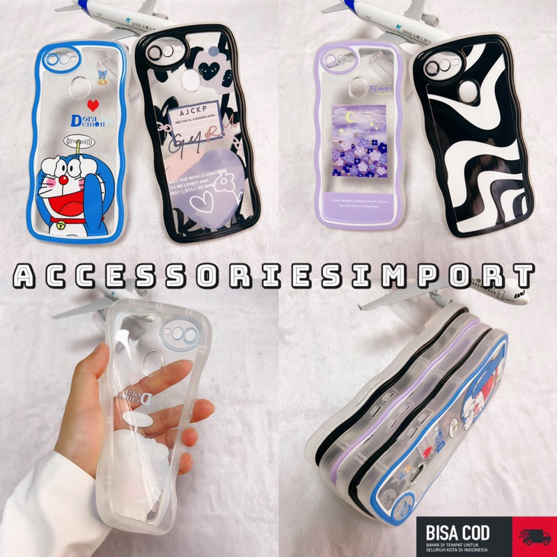 CASING WAVE REALME 10/ REALME 9/ 9i/ REALME 8/ REALME 2PRO/ C1/ C2/ NARZO 50i PRIME/ NARZO 50A PRIME/ SOFT CASE GELOMBANG/ WAVY + PROTECTOR CAMERA MOTIF ZEBRA/ LOVE BLACK/ DORAEMON/ FLOWER