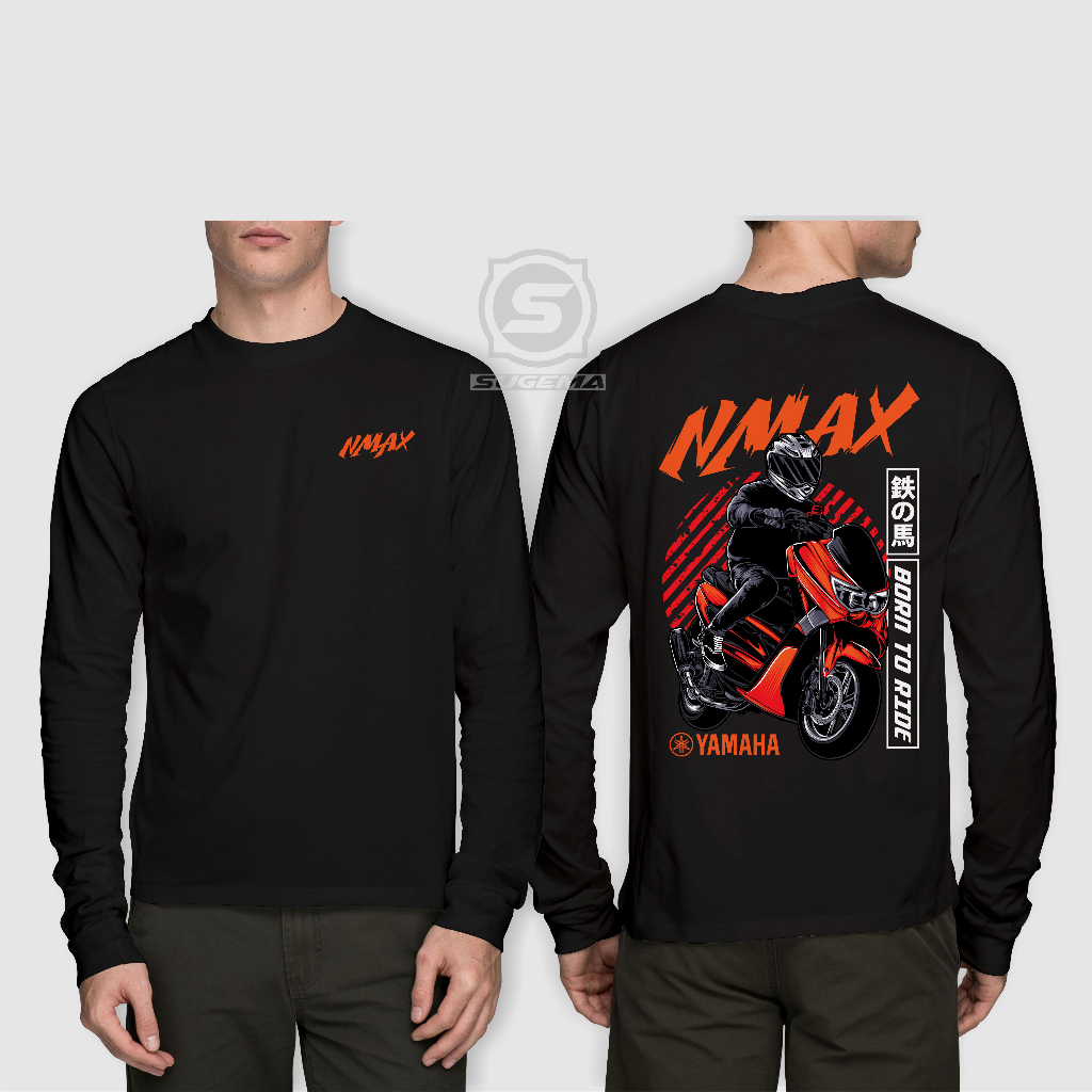 Kaos Yamaha Nmax Born To Ride Lengan Panjang - Kaos Motor Nmax