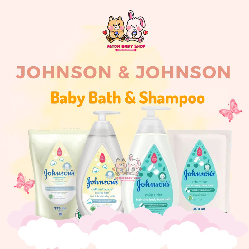 Johnson Cottontouch top to toe hair body bath / Milk Rice Hair body 400 ml 500 ml Sabun Shampo Bayi