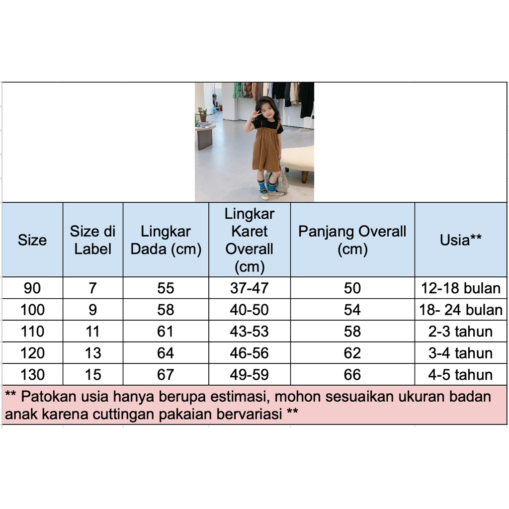 Setelan Anak Cewek Jumpsuit Anak Perempuan Impor Baju Panjang Overall