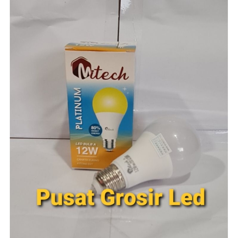 Paket Hemat 10 Pcs Lampu Led Mitech 12W 12 Watt SNI Bergaransi 1 Tahun Cahaya Putih Dan Kuning