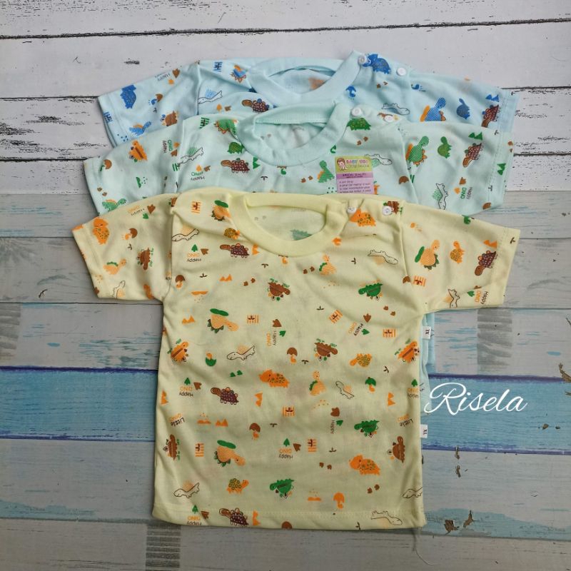 Atasan Baju Bayi Oblong 3-18 Bulan 3 Pcs