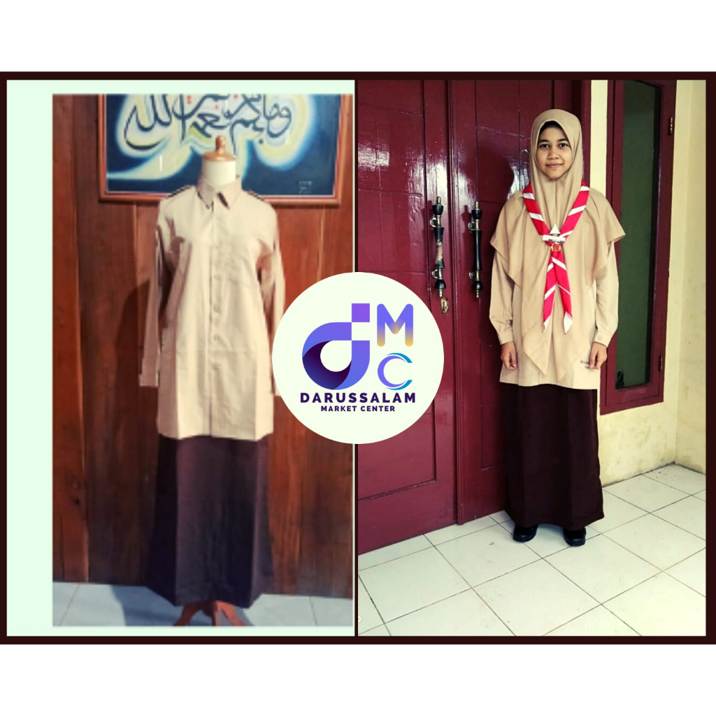 Seragam Pramuka Santriwati/ Atasan Pramuka Wanita/ Pakain Pramuka Wanita / Rok Pramuka Gontor / Cela