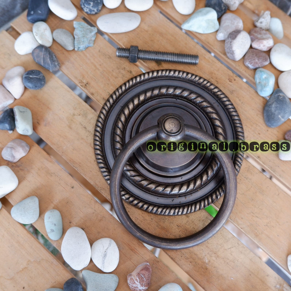 HANDLE KUNINGAN DIAMETER 12cm HANDLE GEBYOK HANDLE GERBANG HANDLE PINTU PAGAR GAGANG PINTU RUMAH