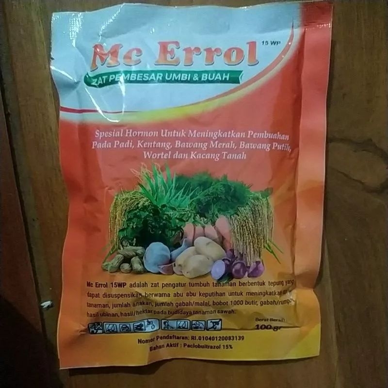 MC ERROL 15wp, zpt perangsang buah, pembesar buah dan umbi