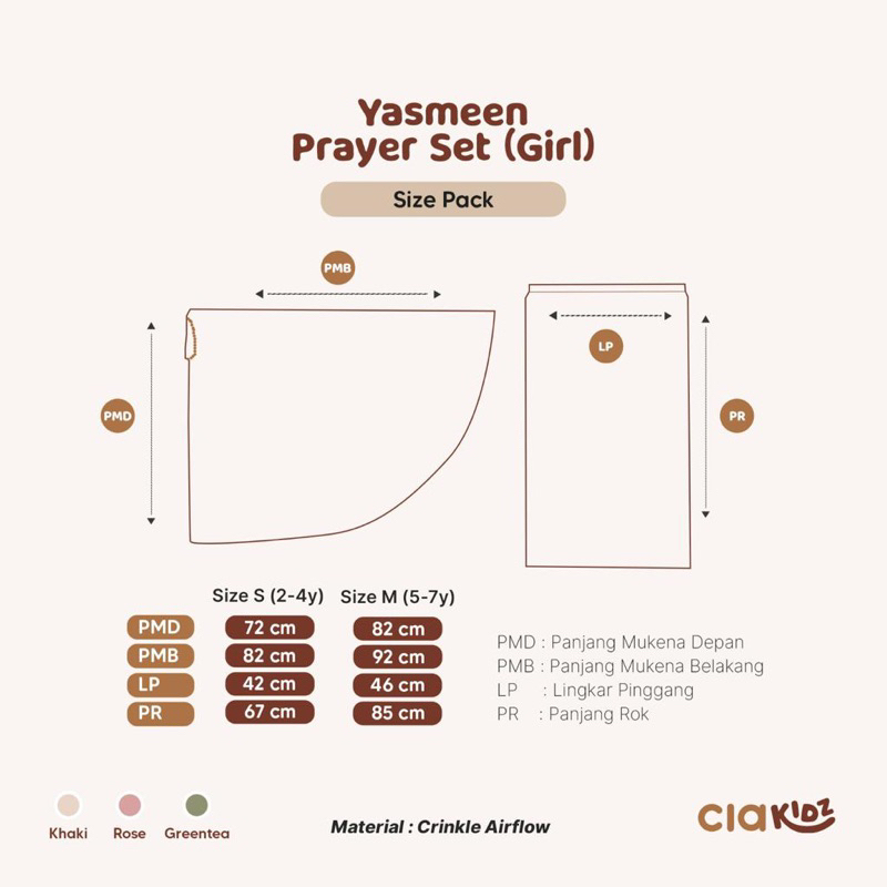 LINSKY BABY - Yasmeen Prayer Set Mukena Anak CiaKidz