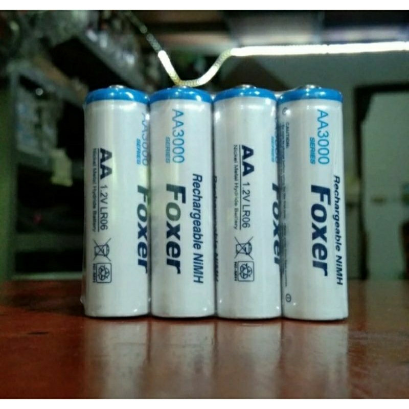 BATERAI AA RECHARGEABLE / BATERAI AA CHARGE FOXER 3000 MAH. PER BIJI