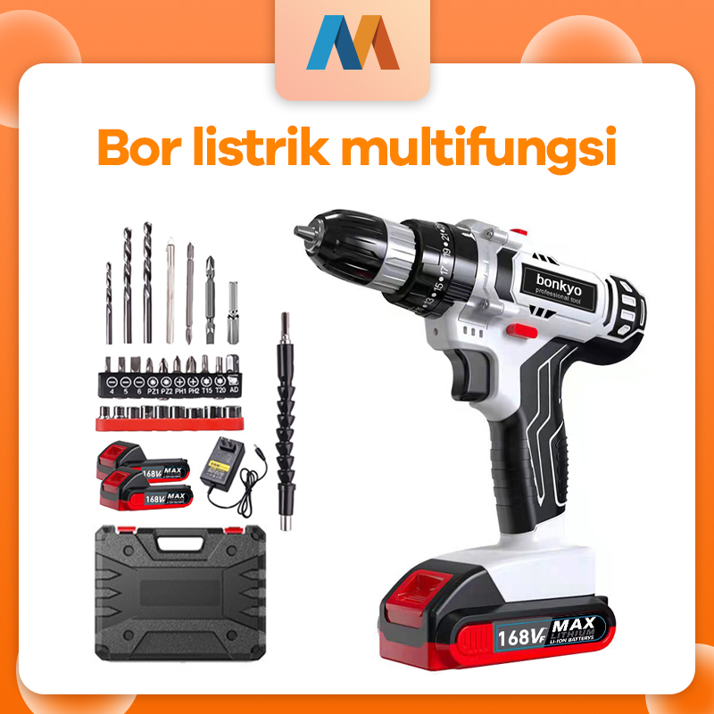 Mukava Baterai dua ganda Mesin bor cordless/Elektrik Drill/ bor listrik/beton besi kayu full set pilihan Bor tanpa kabel