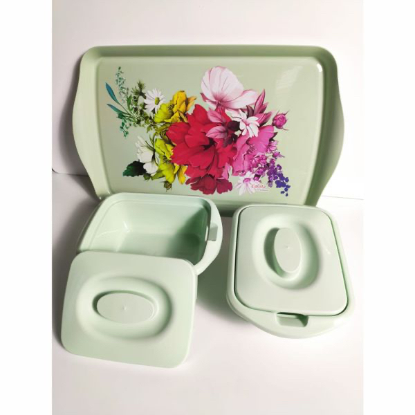 Calista Lotus Nampan LOPAN / wadah kue / tempat makanan / wadah nasi plastik pp / baki plastik prasm