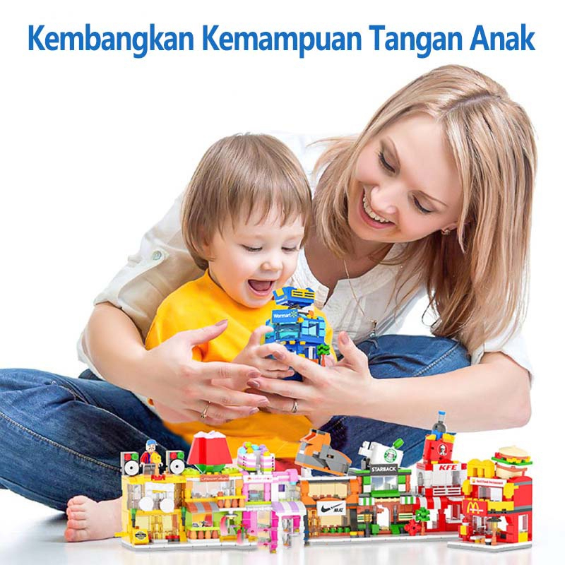 Jual Seperti Panas Mainan Blok Seri Toko Burger Model Mainan Edukasi Mainan Bricks Anak Perempuan