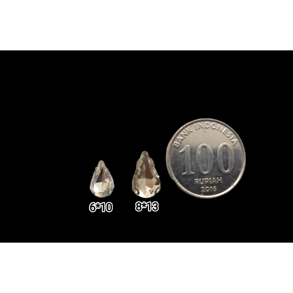 DIAMOND CANGKANG / Permata Cangkang Tetes 6x10 Grade A Kaca, 1000 pcs [Grosir]
