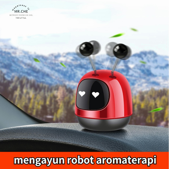 YUN Mall Buah Parfum Mobil Bau Alami Desain Kepala Bergoyang Robot Mobil Cantik Penyebar Aromaterapi Ventilasi Udara untuk Aksesori Dekorasi Interior Mobil