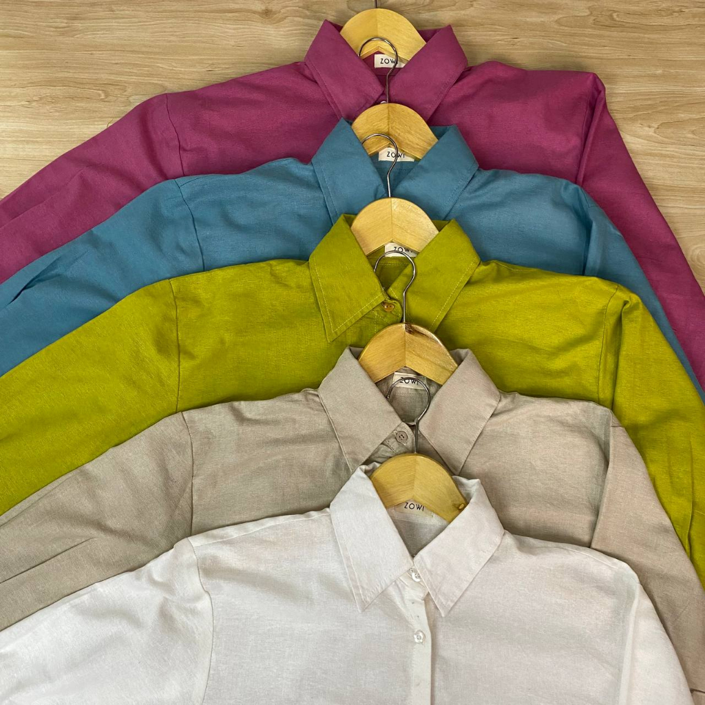 ZOWI Kemeja Wanita Oversize Linen Polos Jumbo Premium
