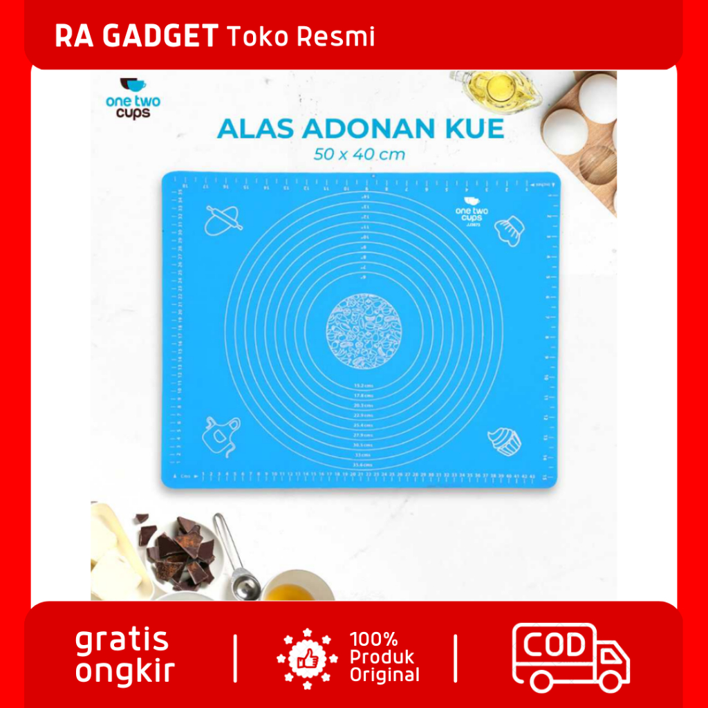 Mat Alas Adonan Kue Fondant Silikon 50 x 40 cm Anti Lengket / Talenan Plastik Slimat Tatakan Alas Ad