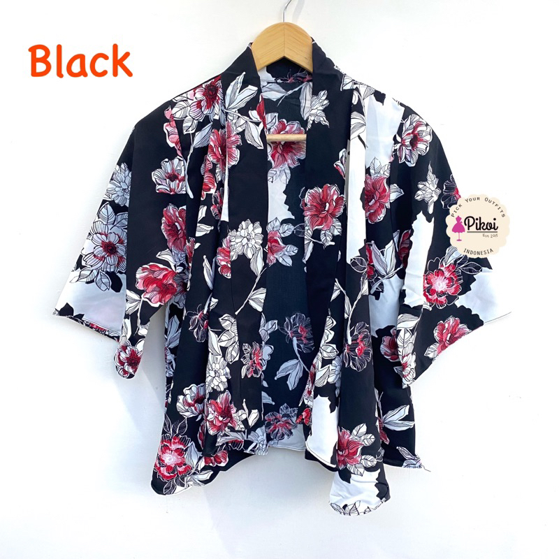 Cardigan crepe wanita murah / outer kimono wanita / cardigan panjang bunga / cardigan pantai / 3185