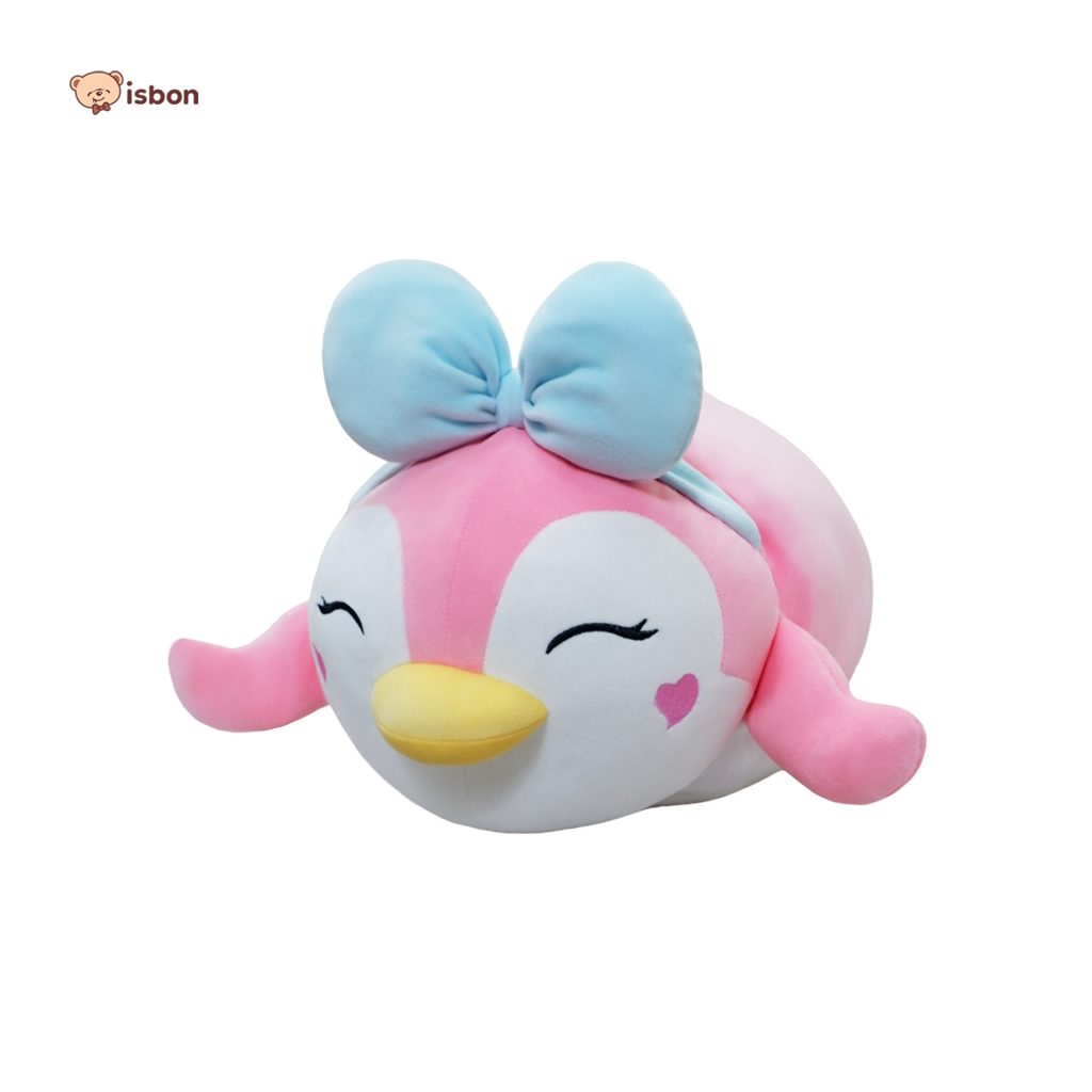 Boneka Penghangat Tangan Pinguin With Bando Cewe Nap Cushion Untuk Cuaca Dingin Meja Kantor Premium Halus by Istana Boneka