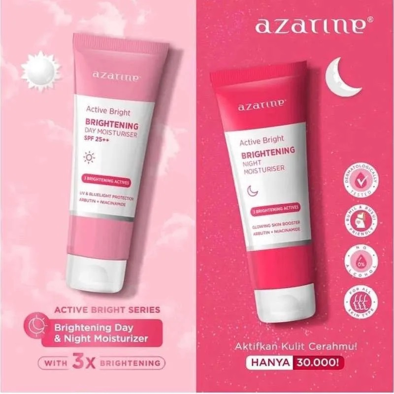 Azarine Bright Brightening Day Moisturizer | Night Moisturizer | Creamy Facial Foam | Lumionous Radiant Serum