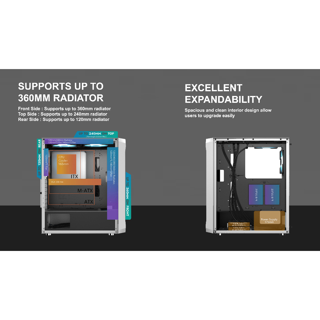 Venomrx Genjiro + 3 Fan ARGB Casing PC Gaming