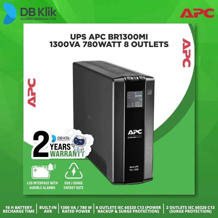 Ups Apc BR1300MI 1300VA 780Watt AVR LCD Interface - BR 1300 MI