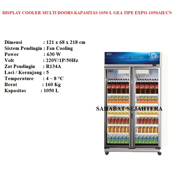 GEA Display Cooler EXPO-1050AH/CN Kulkas Showcase 2 Pintu