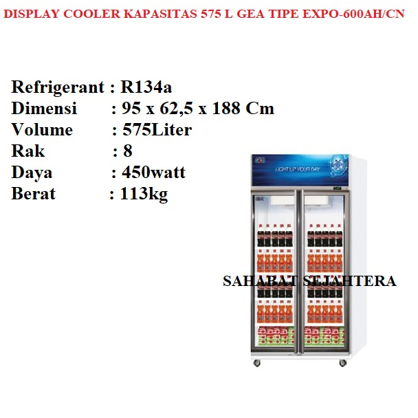 GEA Display Cooler EXPO-600AH/CN Kulkas Showcase 2 Pintu