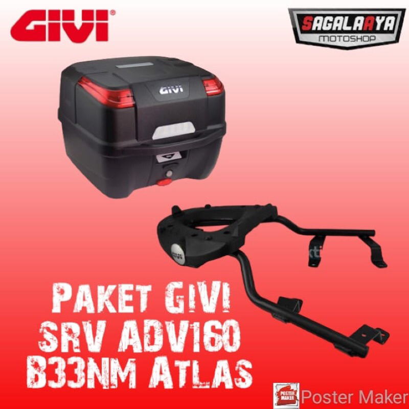 Paket Givi SRV ADV160 Box only B33NM tanpa Baseplate Mp60
