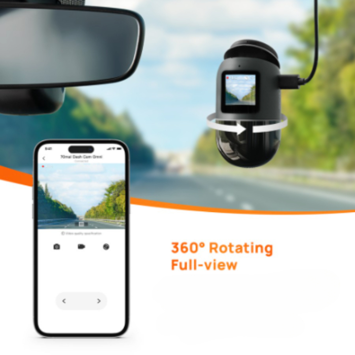 70mai Dash Cam Omni X200 Kamera Mobil 360 FHD GPS ADAS
