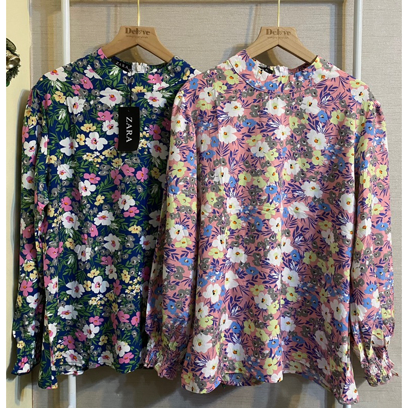 Blouse zaraa import/atasan flower import/blouse bunga zaraa