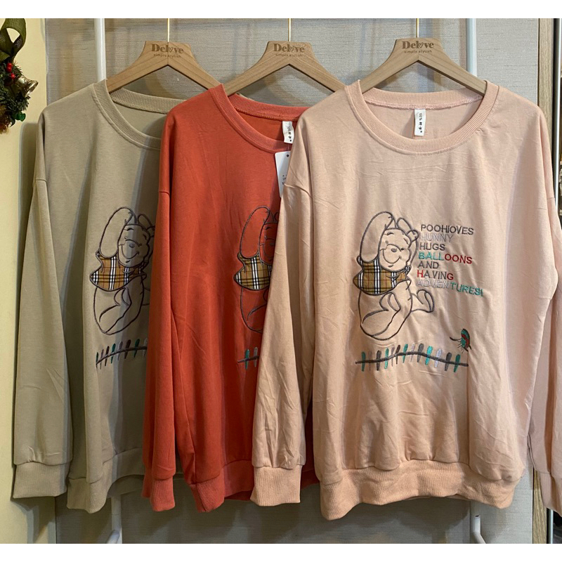 Kaos pooh/sweater lucu/sweater import/sweater winnie the pooh/kaos kartun/kaos import kartun