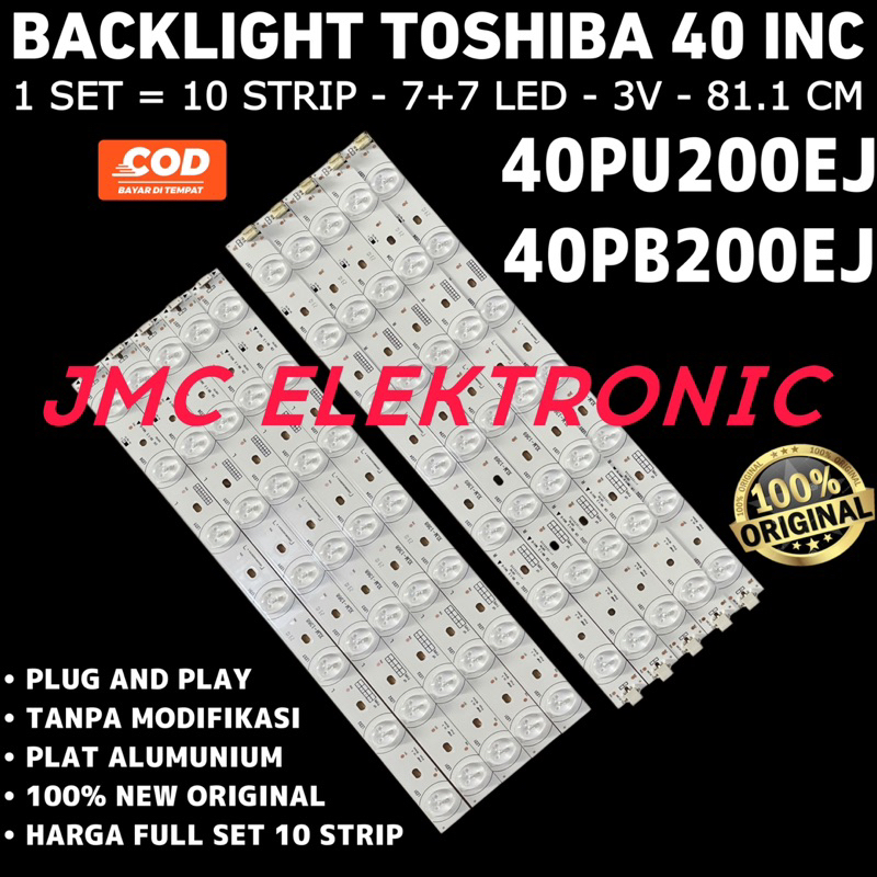 BACKLIGHT TV LED TOSHIBA 40PU200EJ 40PB200EJ 40PU200 40PB200 EJ 40PU LAMPU BL 40IN 40 INC INC 14K 3V