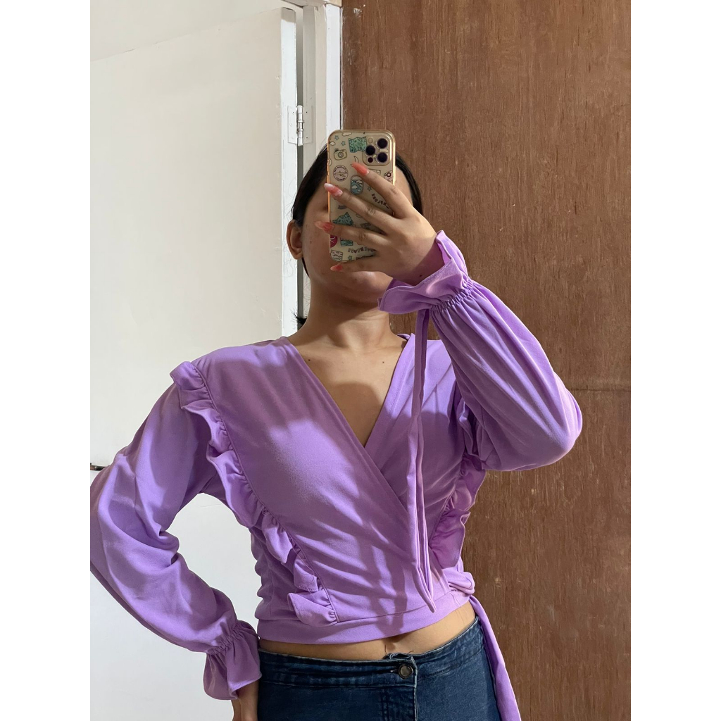 Melisa Ruffle Blouse / Outer Melisa Atasan Terbaru Moscrepe Premium