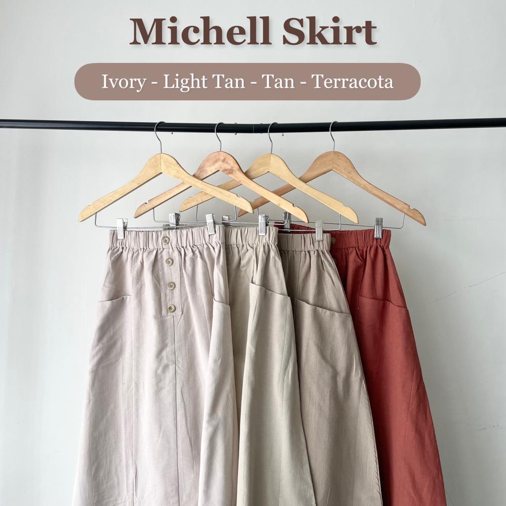 Michell Skirt | Rok Panjang Berbahan Linen [YEPPUOUTFIT]