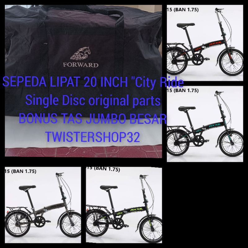 Sepeda Lipat 20 &quot; Besar [Real Picture sesuai yang dipajang bisa anak,remaja dan DewasaBONUS FULL) BONUS TAS JUMBO HITAM