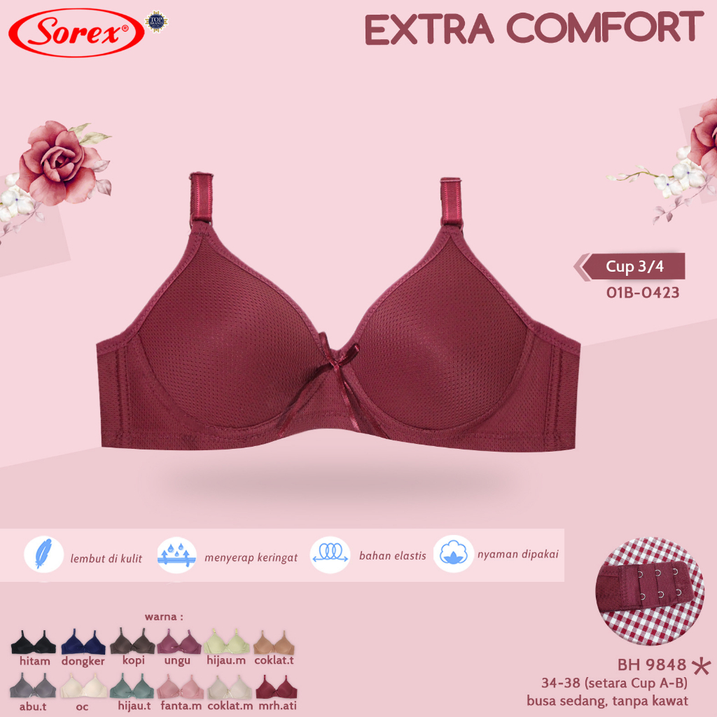 BRA BH Basic Tanpa kawat 9848 SOREX (CUP kecil)