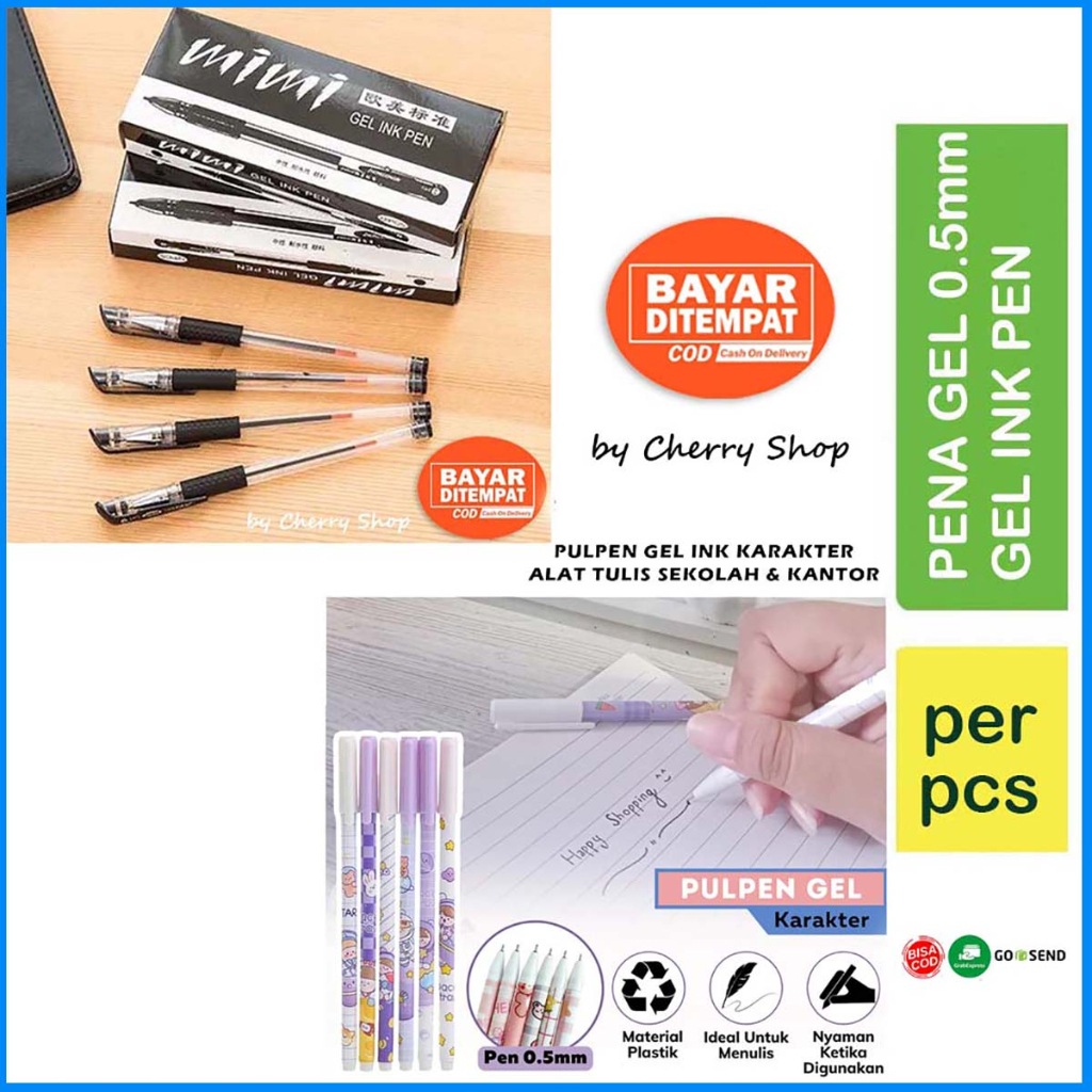 

[PEN GEL 0,5MM] PENA GEL MIMI 0.5mm | PENA GEL KARAKTER TINTA | Standard PULPEN GEL MINI Hitam | Merah | Biru Sekolah Kerja Anak Alat Tulis Murah