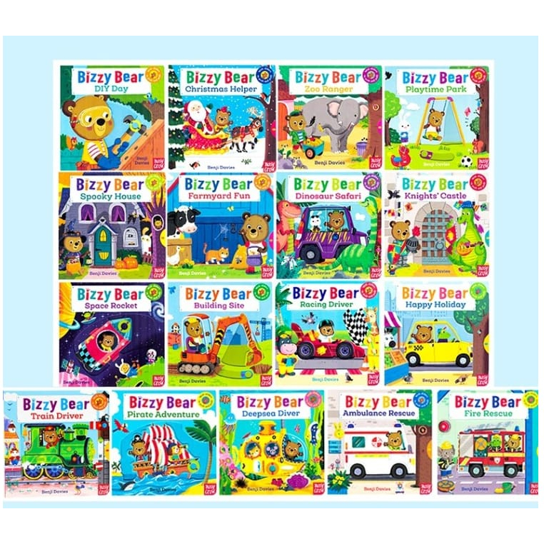 WD Buku Import Bizzy Bear Slider Pull and Push Board Books Buku Cerita Anak Kids Story Book