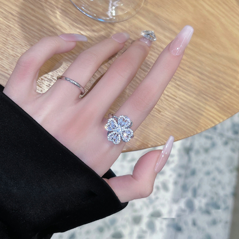 AZ267 [COD✔] Cincin Model Terbuka Aksen Bunga Berputar Gaya Korea Untuk Wanita Anti Luntur