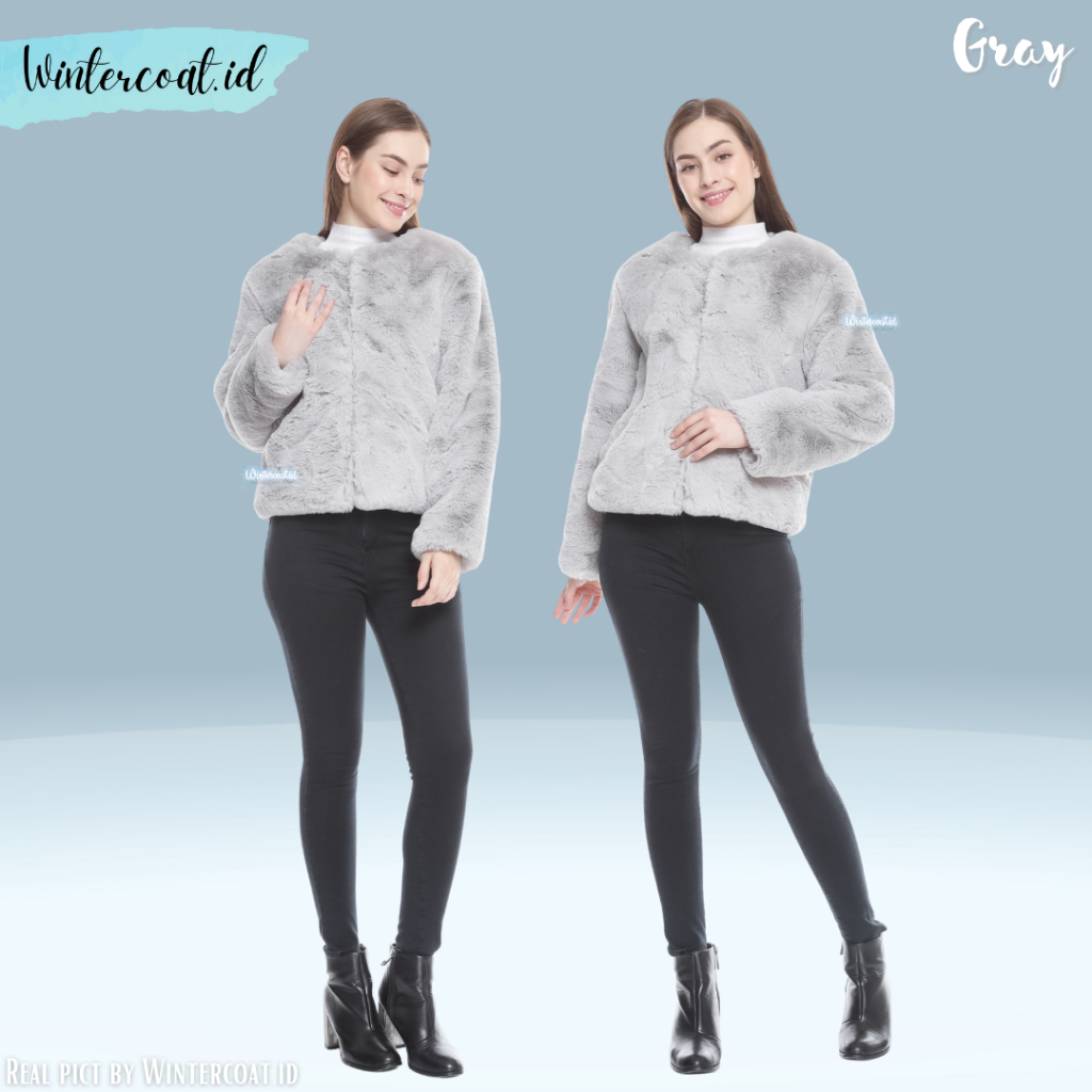 Fur coat monica mantel bulu winter wanita jacket musim dingin jaket hangat import elegant anggun fashionable korean style