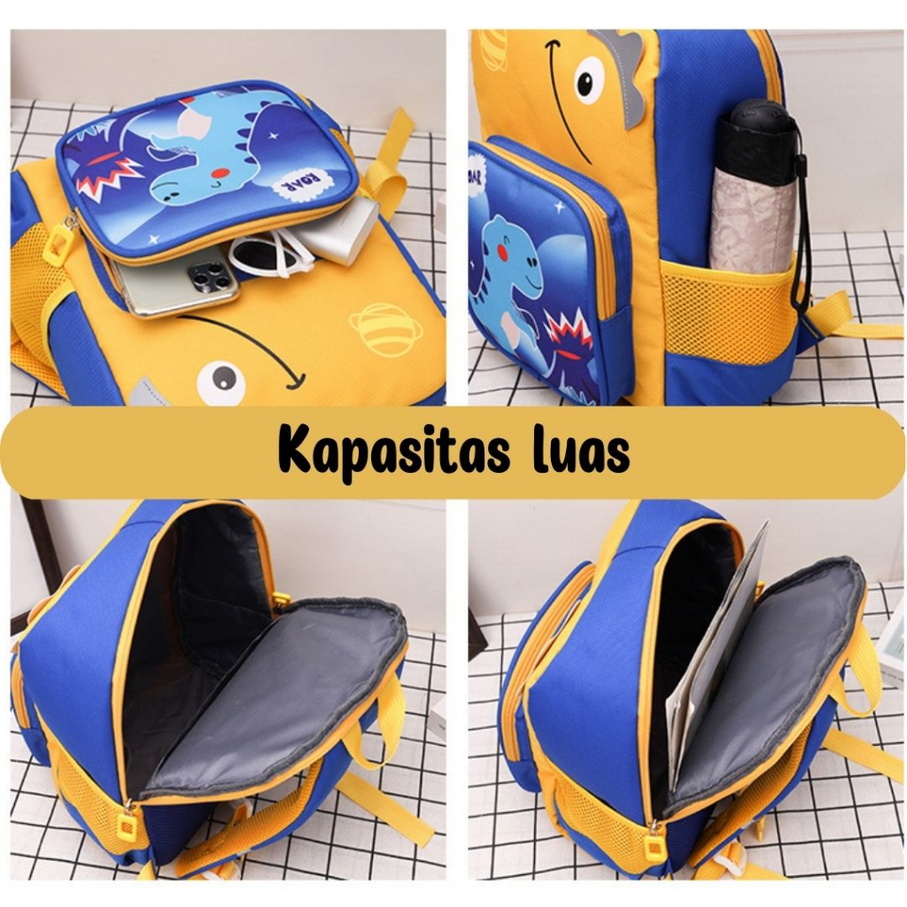 [M.Toys] Tas Ransel Sekolah buat TK sampai SD Warna Cerah Karakter Lucu Kualitas Import Premium -M0223