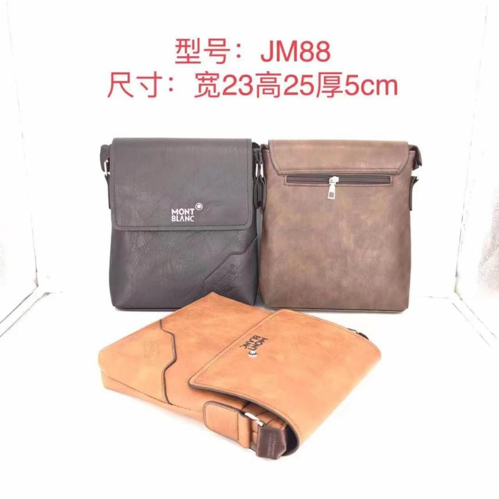 Tas Selempang Pria Keren Multifungsi Waistbag SANDANG MONT BLANC Bahan Kulit Import Kualitas Preium MURAH